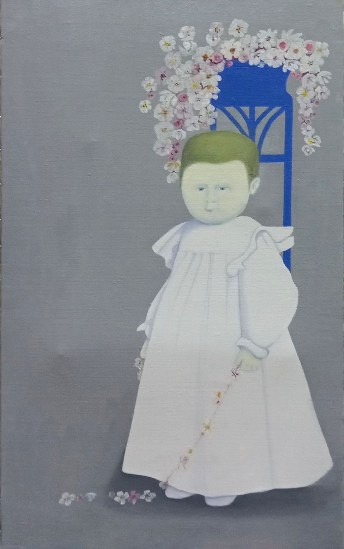 2024 Bebé con portstiestos azul 55x33 Óleo sobre lienzo